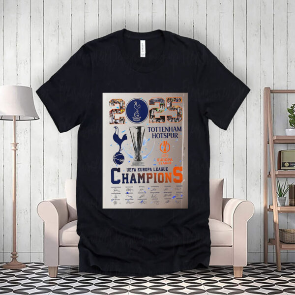 2025 Tottenham Hotspur UEFA Europa League Champions signature T-Shirt