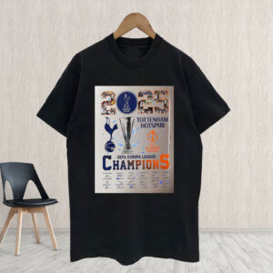 2025 Tottenham Hotspur UEFA Europa League Champions signature T-Shirt