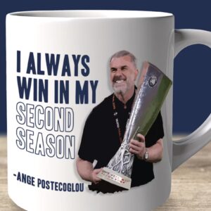 Ange Postecoglou I Always Win In My Second Season Spurs Tottenham Mug