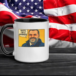 Ange Postecoglou Spurs Europa League Winners 2025 'Mate, I'm a winner', Tottenham Hotspur Mug