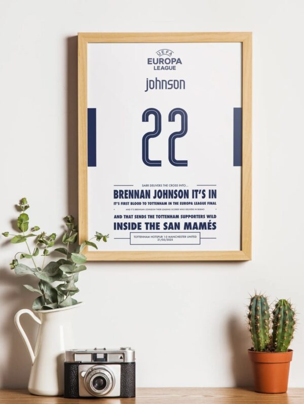 Brennan Johnson Tottenham v Manchester United Goal Print Goal Poster
