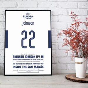 Brennan Johnson Tottenham v Manchester United Goal Print Goal Poster