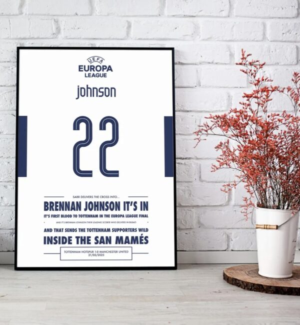 Brennan Johnson Tottenham v Manchester United Goal Print Goal Poster