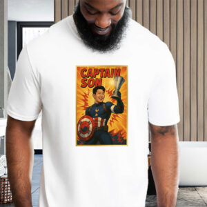 Captain Son Superhero, Tottenham Comic, Korean Football Hero 2025 T-Shirt