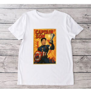 Captain Son Superhero, Tottenham Comic, Korean Football Hero 2025 T-Shirt