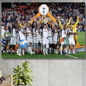 EUROPA LEAGUE CHAMPIONS Tottenham Hotspur Quality Print Framed Canvas Wall Art Tottenham Hotspur Poster