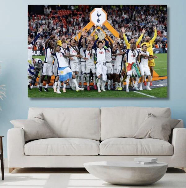 EUROPA LEAGUE CHAMPIONS Tottenham Hotspur Quality Print Framed Canvas Wall Art Tottenham Hotspur Poster