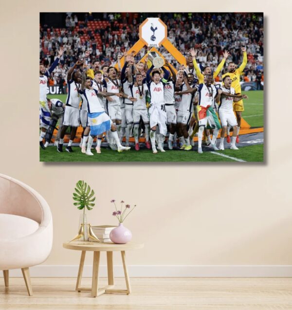 EUROPA LEAGUE CHAMPIONS Tottenham Hotspur Quality Print Framed Canvas Wall Art Tottenham Hotspur Poster