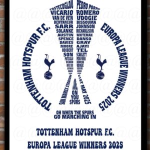 Europa League Winners 2025 Tottenham Hotspur F.C Poster
