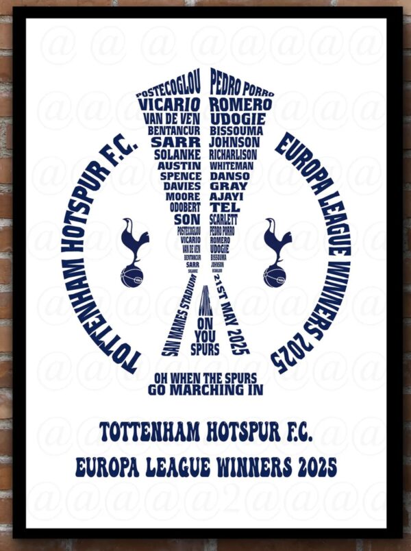 Europa League Winners 2025 Tottenham Hotspur F.C Poster