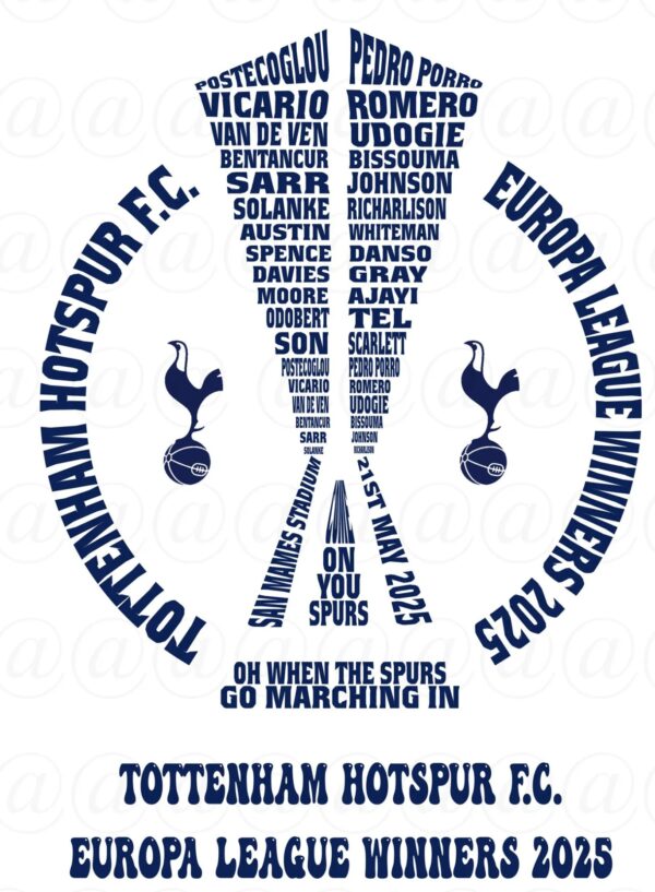 Europa League Winners 2025 Tottenham Hotspur F.C Poster