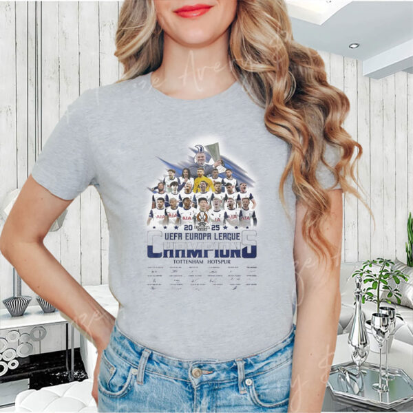 Official Tottenham Hotspur 2025 UEFA Europa League Champions Team Player T-Shirt