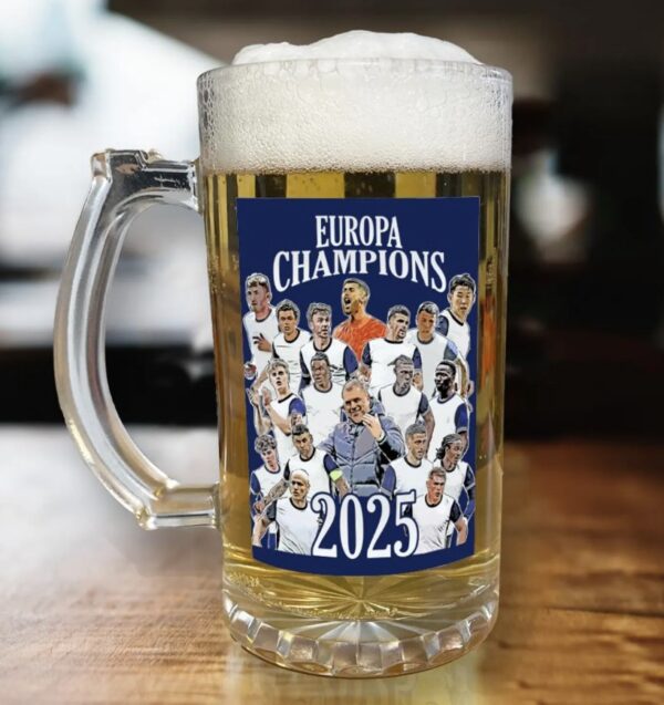 Spurs Champions Of Europa 2025 Glass