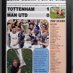 Tottenham 1 Man Utd 0 - 2025 Europa League final Poster