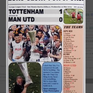 Tottenham 1 Man Utd 0 - 2025 Europa League final Poster
