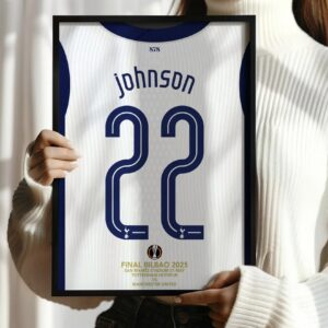 Tottenham 24/25 Brennan Johnson EL champion kit / jersey poster