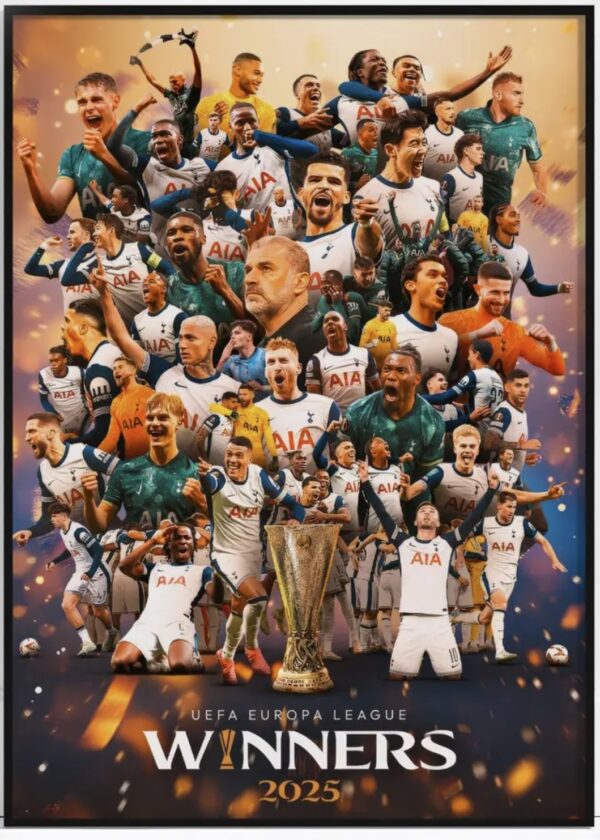 Tottenham Europa League 2025 Champions Poster