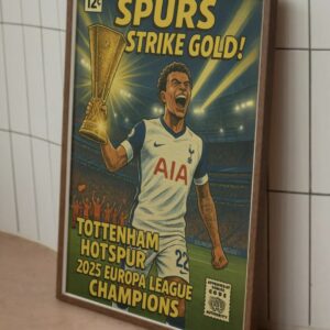 Tottenham Europa League Champions Comic Book Wall Art Poster