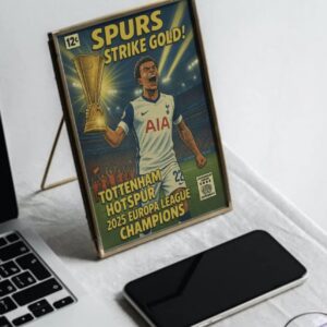 Tottenham Europa League Champions Comic Book Wall Art Poster