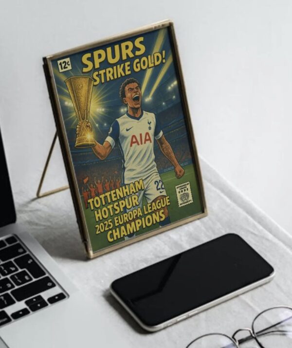 Tottenham Europa League Champions Comic Book Wall Art Poster