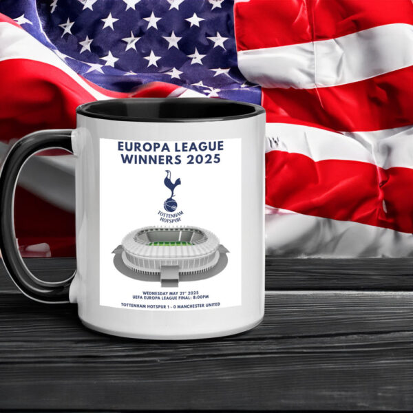 Tottenham Hotspur Europa League 2025 Winners, Stadium & Spurs Logo 2025 Mug