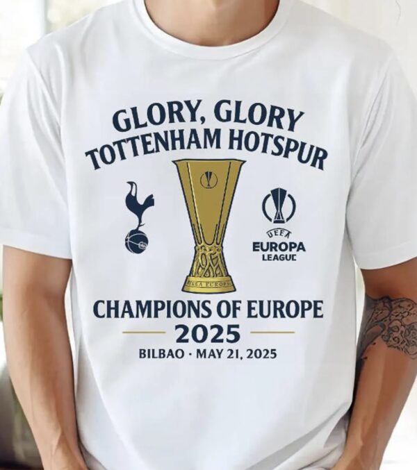 Tottenham Hotspur Europa League Champions 2025 Shirt, North London Glory T Shirts