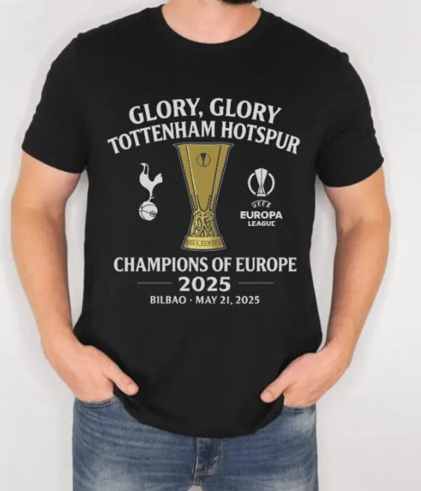 Tottenham Hotspur Europa League Champions 2025 Shirt, North London Glory T Shirts