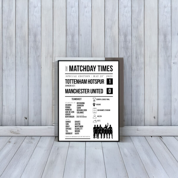 Tottenham Hotspur Europa League Winners Print Poster