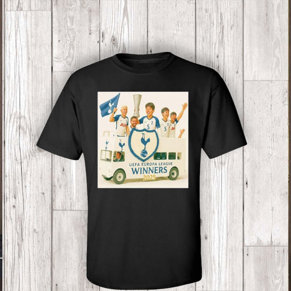 Tottenham Hotspur UEFA Europa league winners 2025 bus T-Shirt