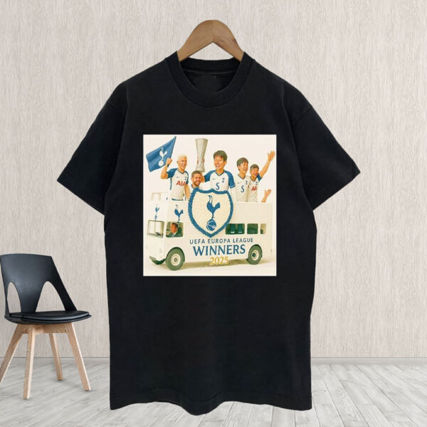 Tottenham Hotspur UEFA Europa league winners 2025 bus T-Shirt