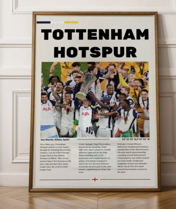 Tottenham Hotspur Wooden Framed Poster