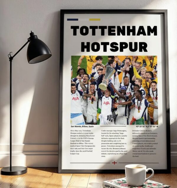 Tottenham Hotspur Wooden Framed Poster