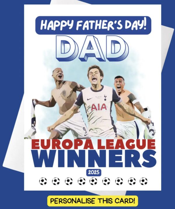 Tottenham Hotspurs 2025 UEFA Europa League Final Winners SPURS Fine Art Postcards